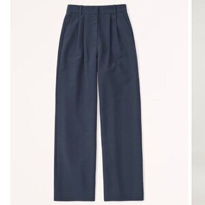 Abrecrombie A&F Sloan wide leg tailored pant navy 35/20
